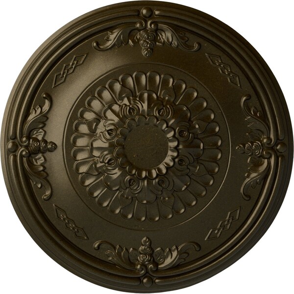 Ekena Millwork Athens Ceiling Medallion (Fits Canopies up to 3 5/8"), Hand-Painted Green Gold, 26 1/4"OD x 3 1/4"P CM27ATGGS - main